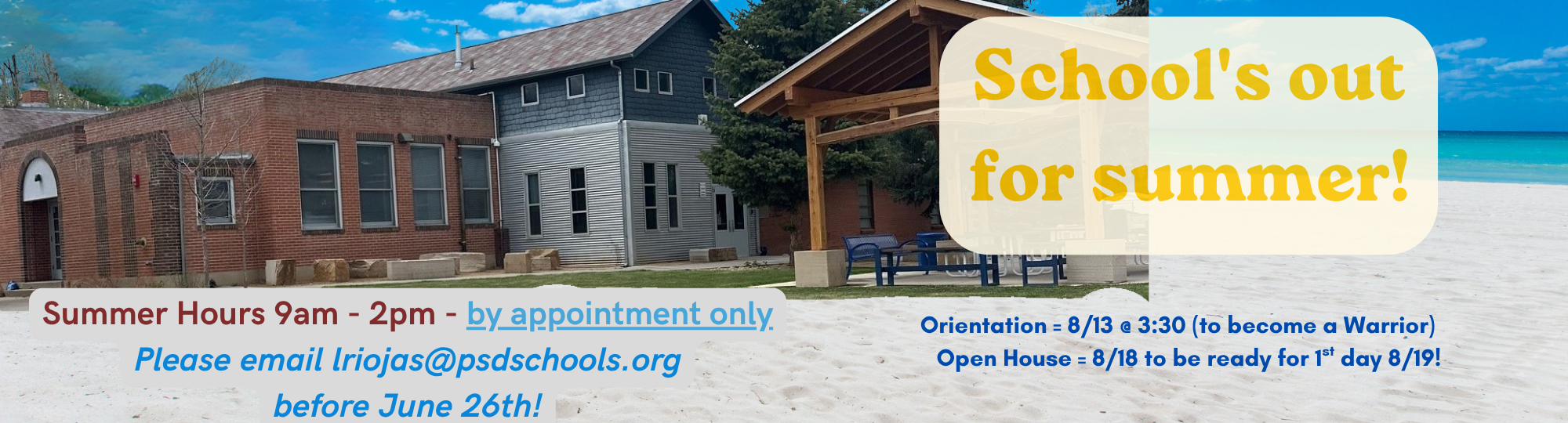 Please email lriojas@psdschools.org to be sure we're here!