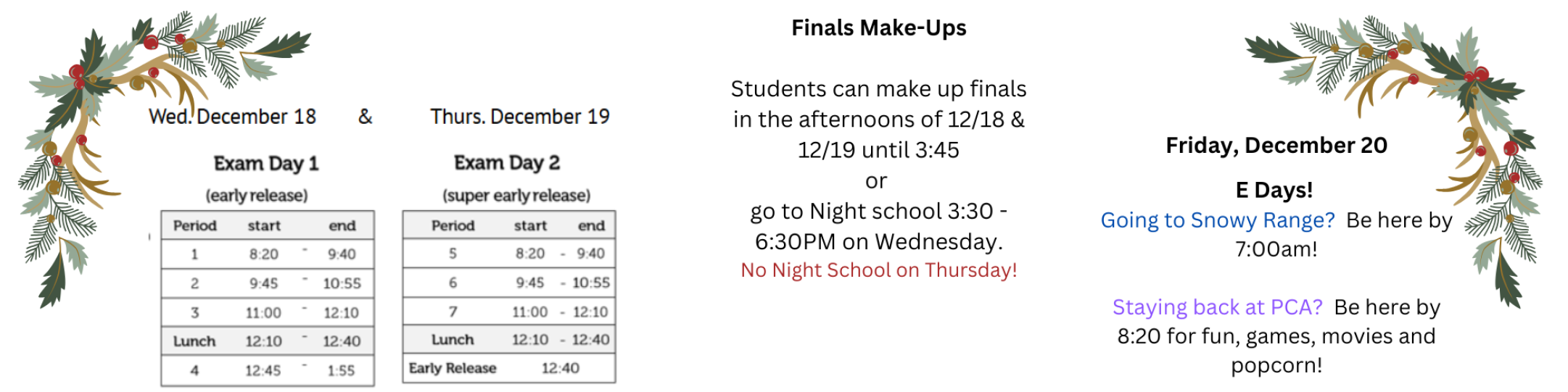 Final Schedule