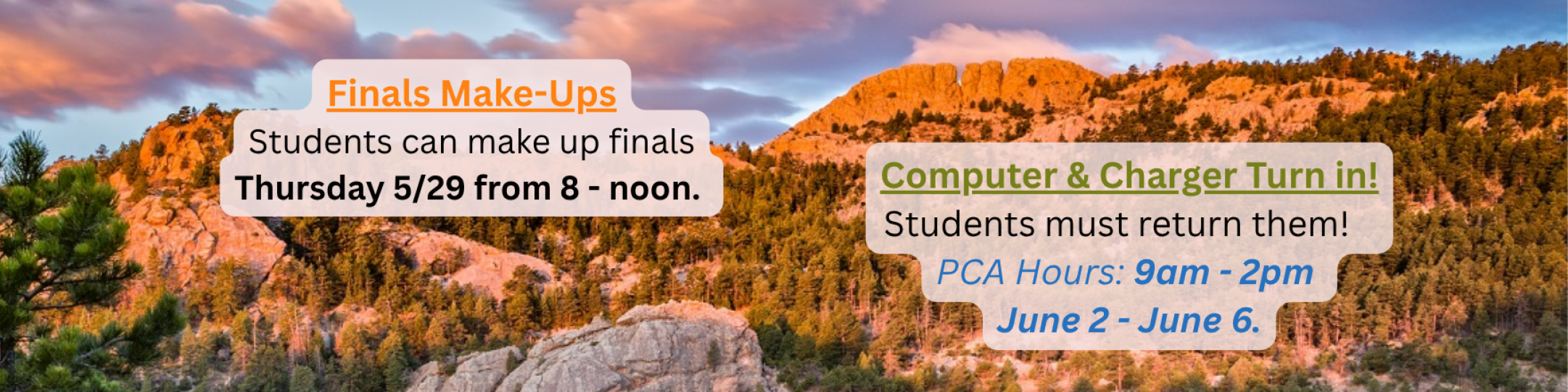 Finals and Computer Return Info!