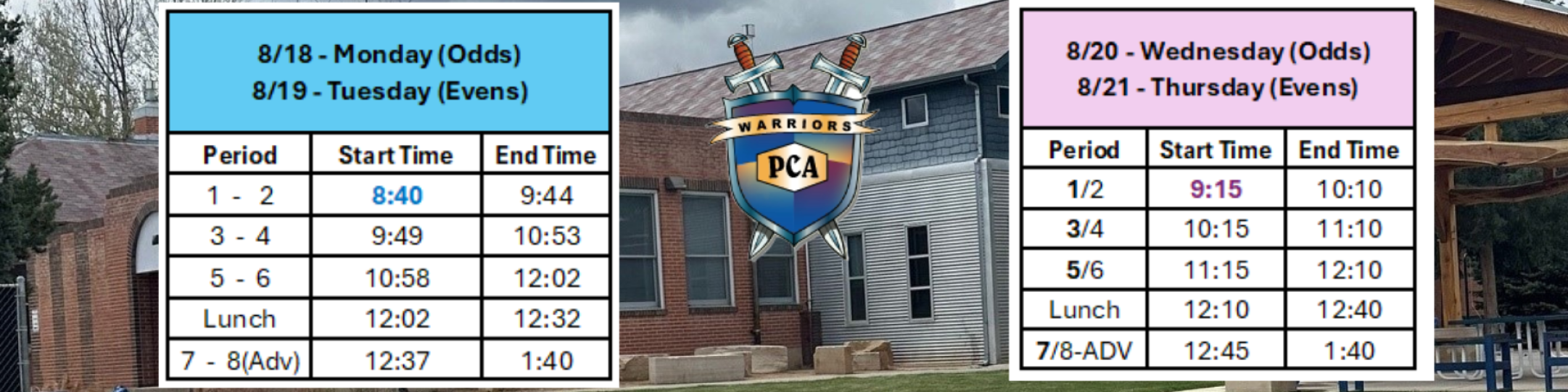 PSD's Heat Related Early Release Schedule