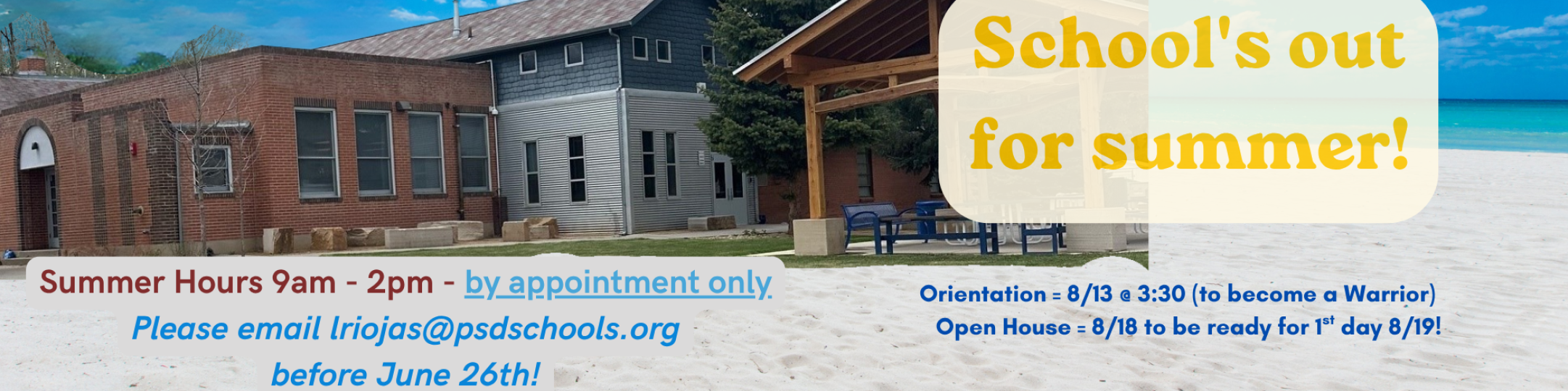 Please email lriojas@psdschools.org to be sure we're here!