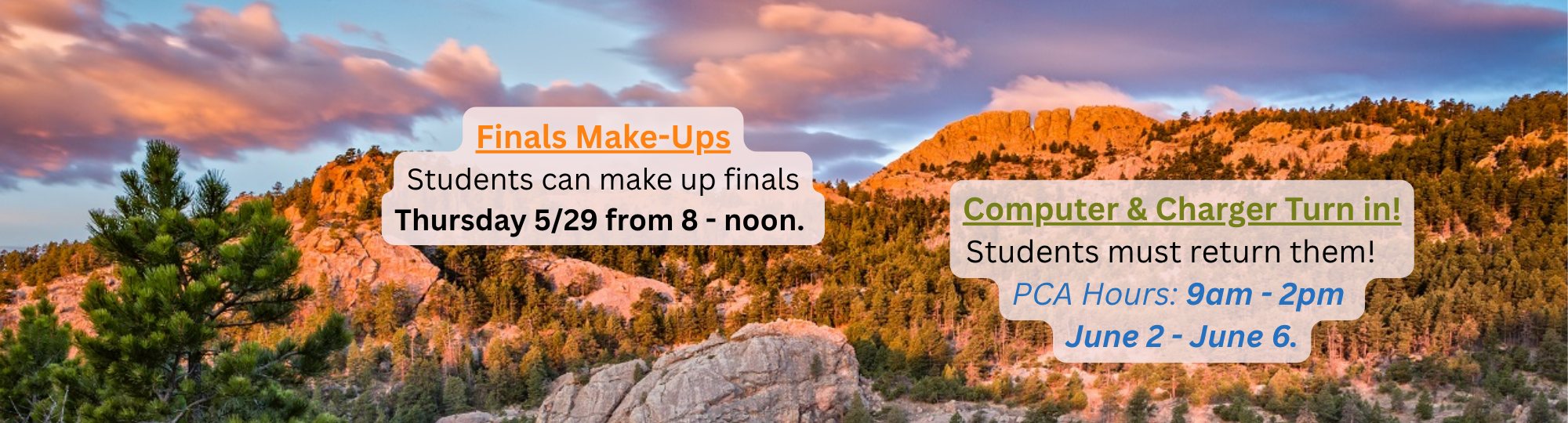 Finals and Computer Return Info!